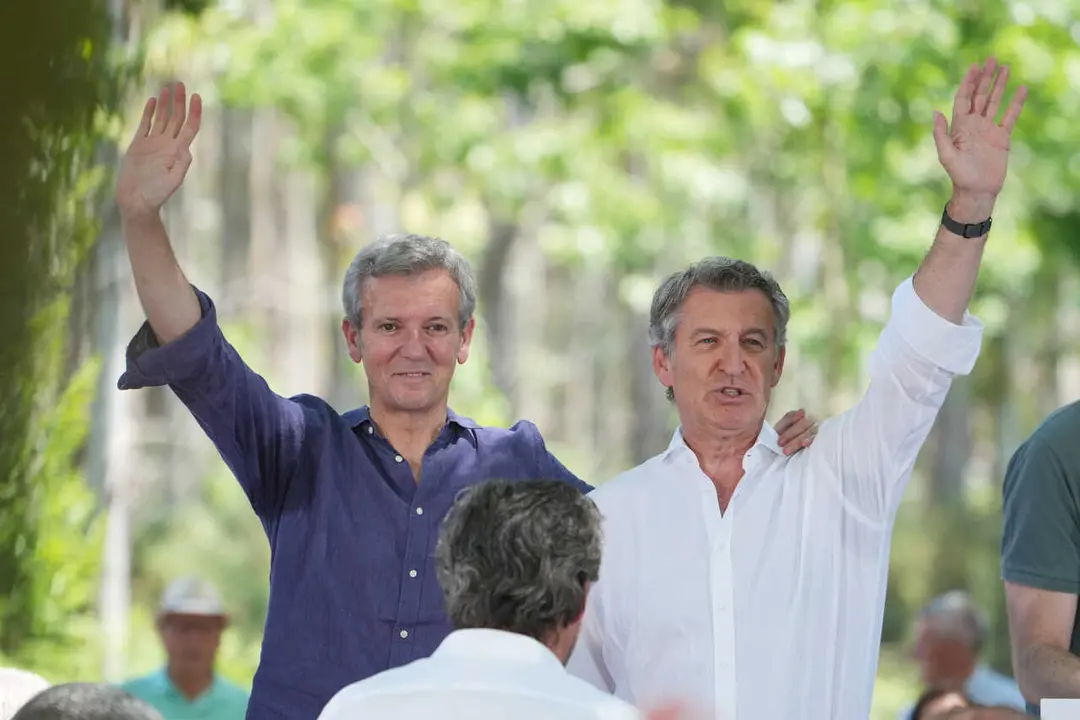 Feijoo y Rueda en romeria pp O Pino
