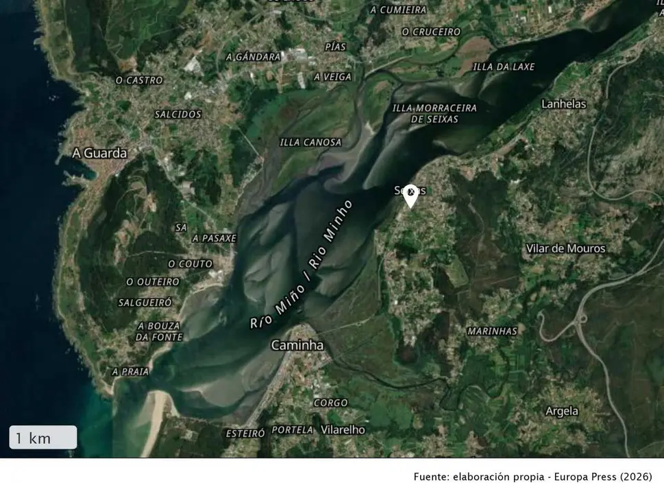 Desaparece un joven de 23 a&ntilde;os en aguas del r&iacute;o Mi&ntilde;o tras ser arrastrado por la corriente mientras se ba&ntilde;aba en Caminha (Portugal).