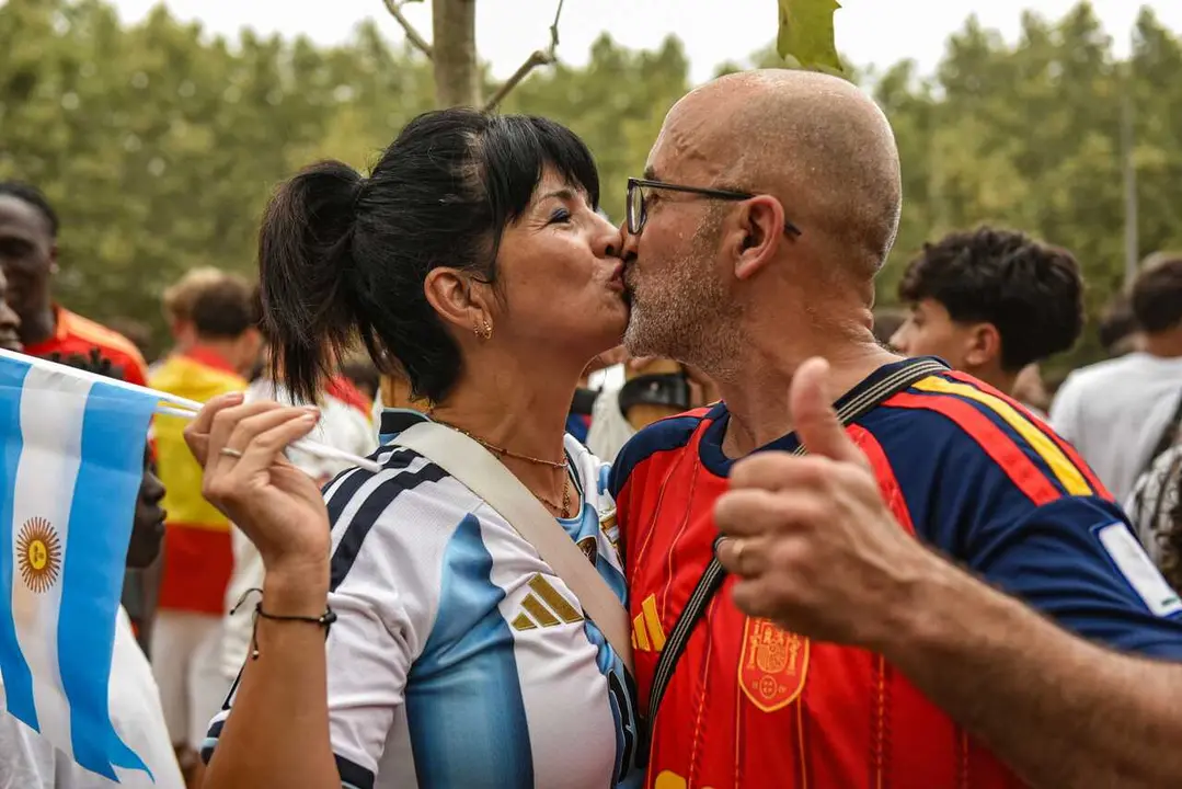 Aficionados de la selecci&oacute;n espa&ntilde;ola en Matar&oacute;