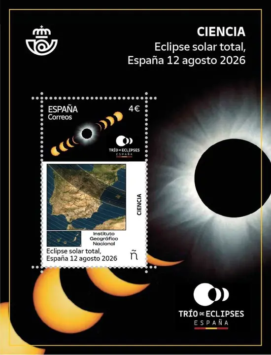 Correos dedica un sello conmemorativo al eclipse solar total que cruzar&aacute; Espa&ntilde;a el pr&oacute;ximo 12 de agosto