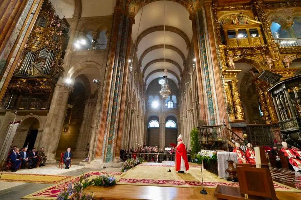 El arzobispo de Santiago, monse&ntilde;or Francisco Jos&eacute; Prieto, en la celebraci&oacute;n lit&uacute;rgica de la Solemnidad del Ap&oacute;stol Santiago, a 25 de julio de 2026.