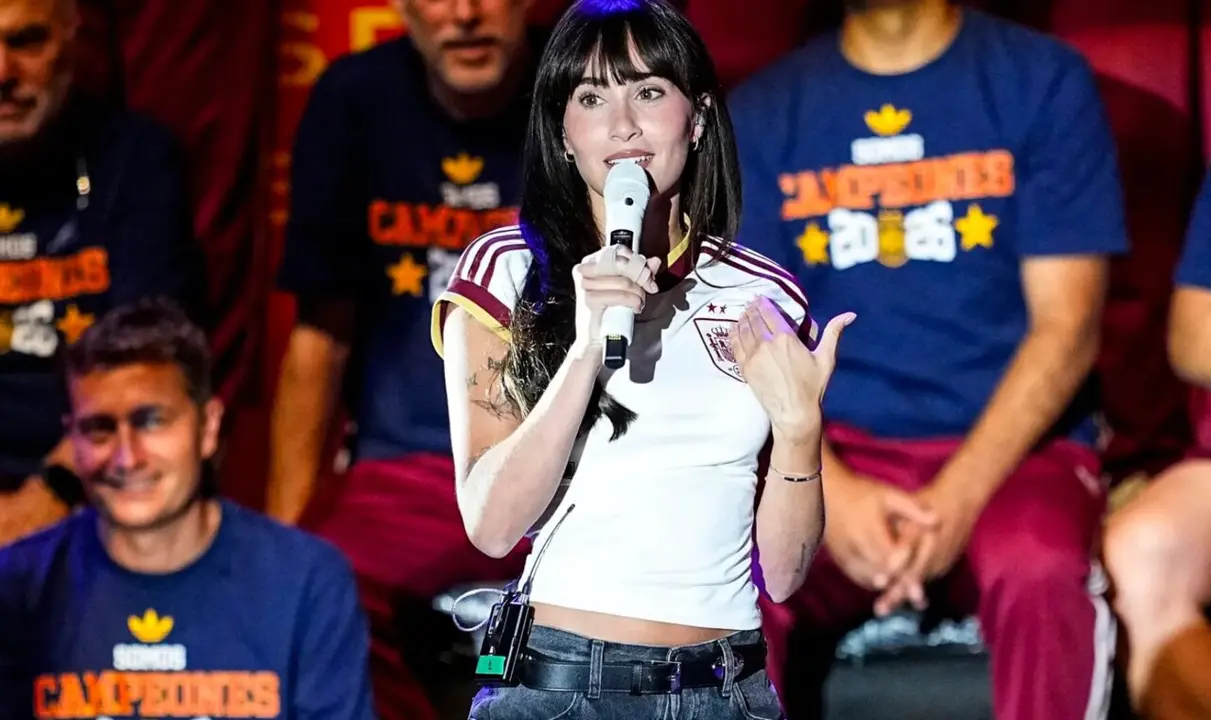 Aitana en la celebraci&oacute;n del Mundial