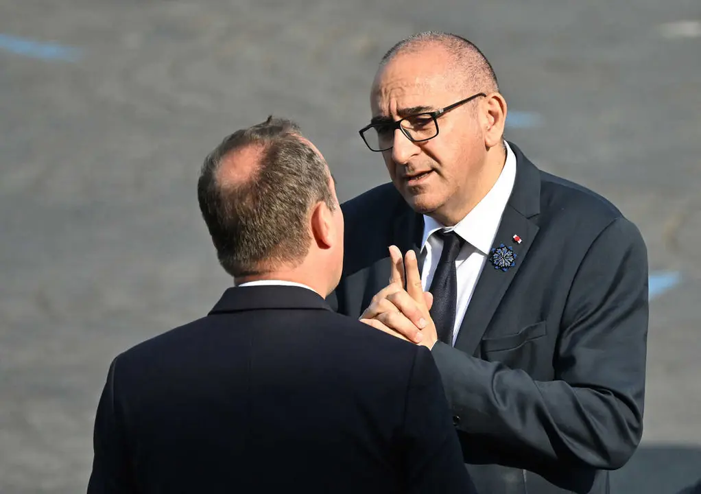 S&eacute;bastien Lecornu, Premier ministre, Laurent Nunez, Ministre d'&Eacute;tat, ministre de l'Int&eacute;rieur - Le pr&eacute;sident Emmanuel Macron et les officiels lors de la c&eacute;r&eacute;monie militaire du 14 juillet &agrave; Paris President Emmanuel Macron and the officials during the military ceremony on July 14 in Paris