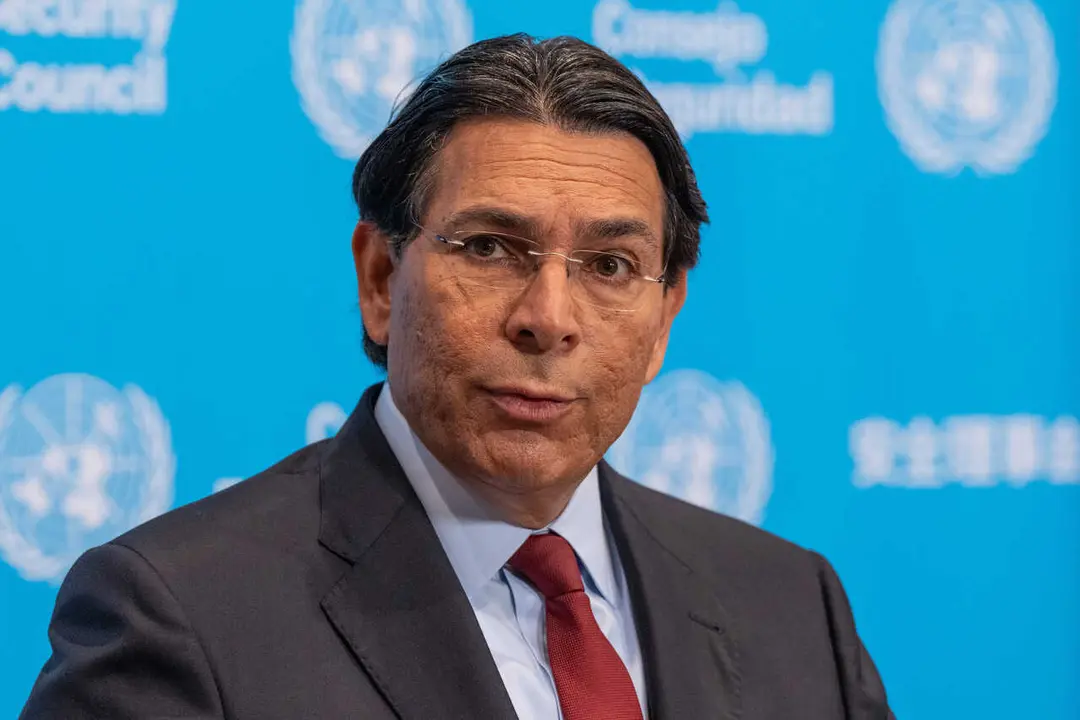 Ambassador Danny Danon of Israel speaks to the press ahead of Security Council meeting on The situation in the Middle East, including the Palestinian question: Quarterly Open Debate at UN Headquarters in New York, NY on July 28, 2026.