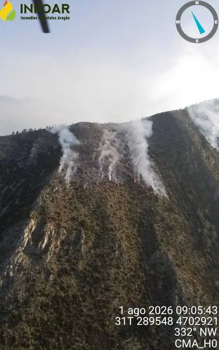 Incendio en Seira (Huesca).