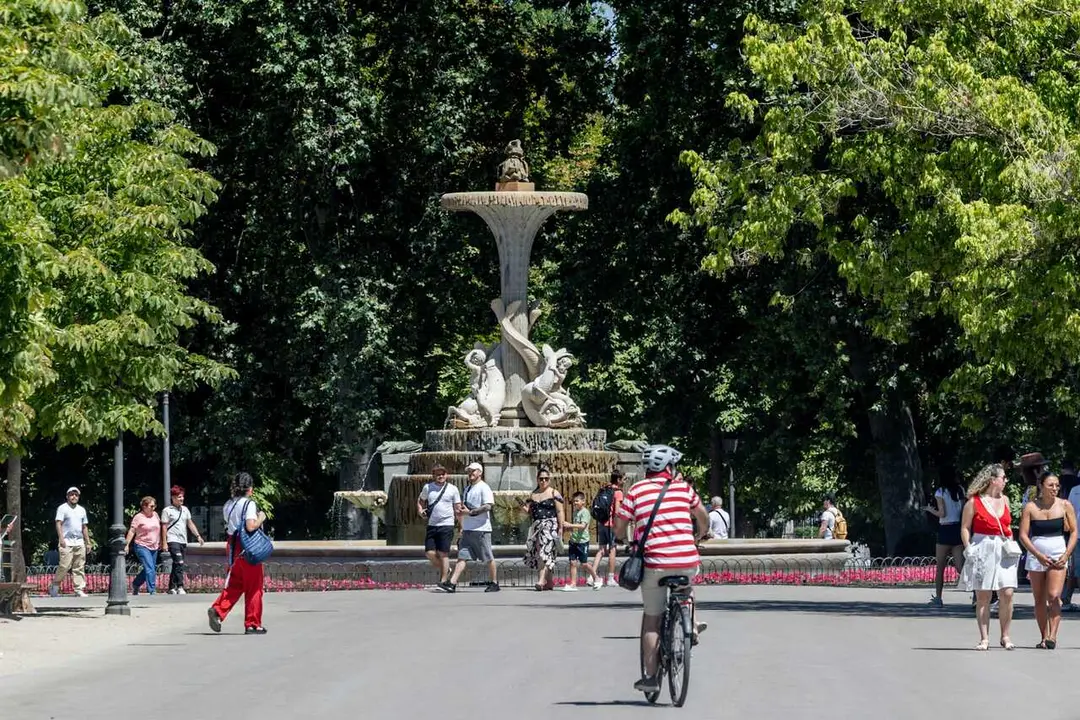 Archivo - Varias personas en el Parque de El Retiro, a 18 de julio de 2025, en Madrid (Espa&ntilde;a). 