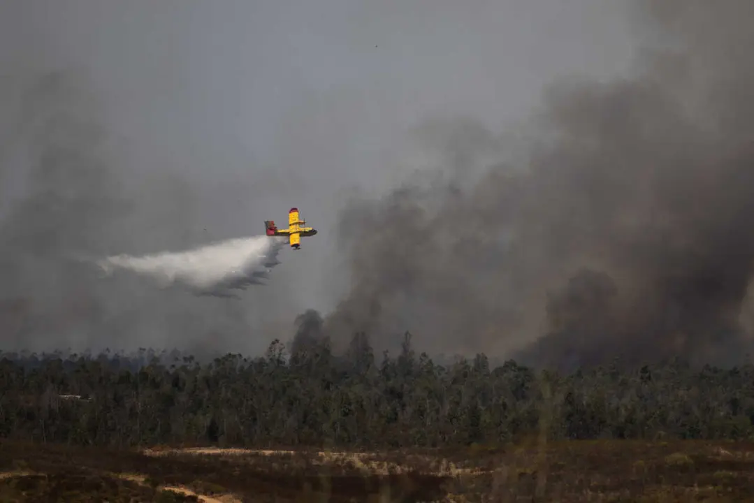 Imagen del incendio forestal declarado en Niebla (Huelva).