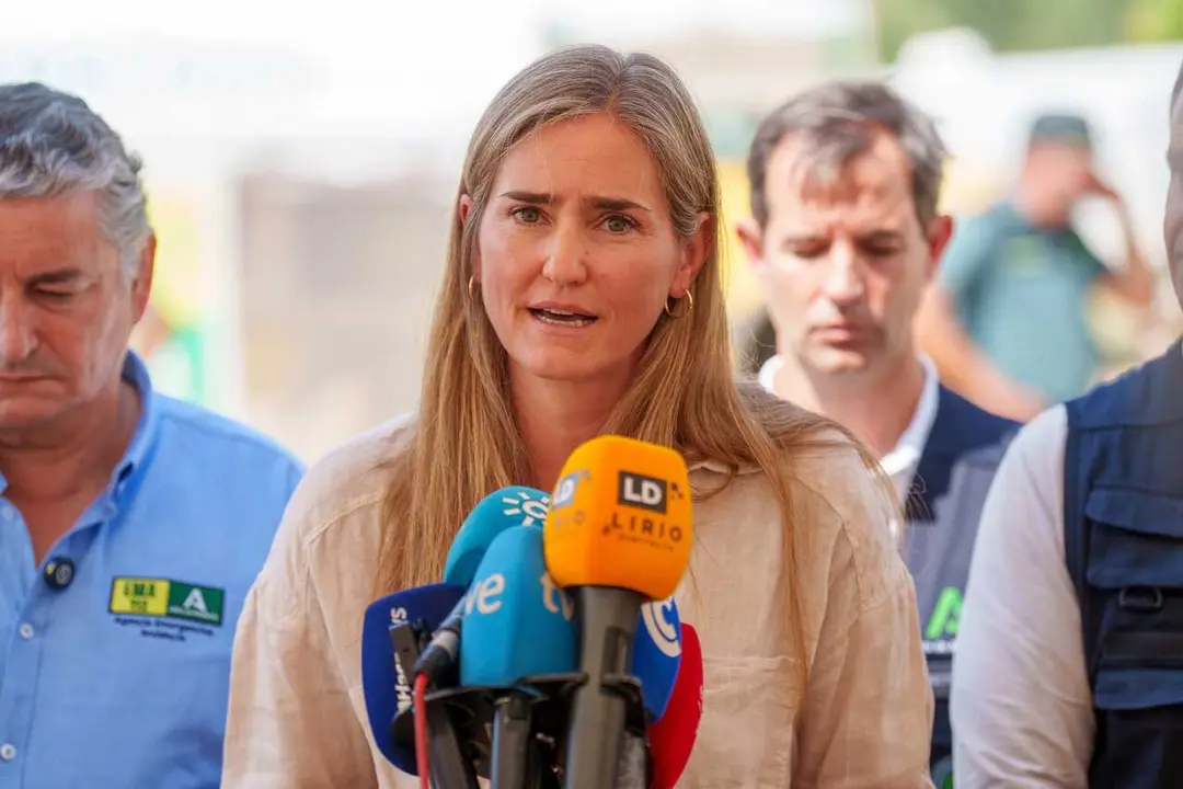 La vicepresidenta del Gobierno y ministra para la Transici&oacute;n Ecol&oacute;gica y el Reto Demogr&aacute;fico, Sara Aagesen, visita el incendio de Niebla (Huelva). A 9 de agosto de 2026 en Niebla, Huelva (Andaluc&iacute;a, Espa&ntilde;a).