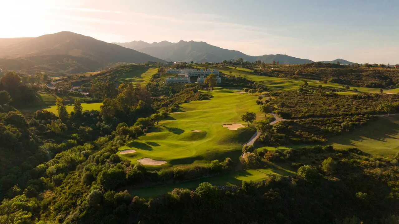 Archivo - Vista a&eacute;rea del campo Europa de La Cala Resort.