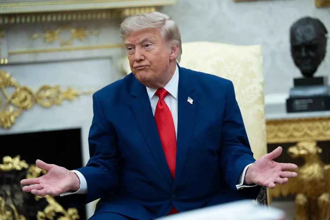 July 21, 2026, Washington, District Of Columbia, USA: United States President Donald J Trump as he meets with President Joseph Aoun of the Republic of Lebanon in the Oval Office of the White House in Washington, DC, USA, on Tuesday, July 21, 2026.  Aoun i