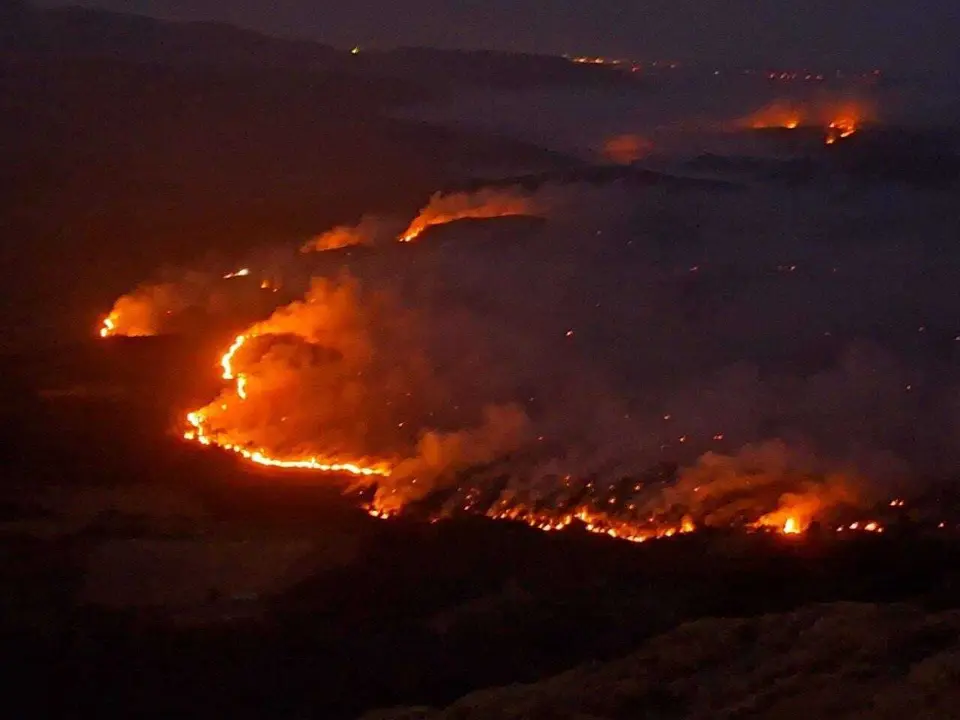 Incendio forestal de Las Pe&ntilde;as de Riglos (Huesca).