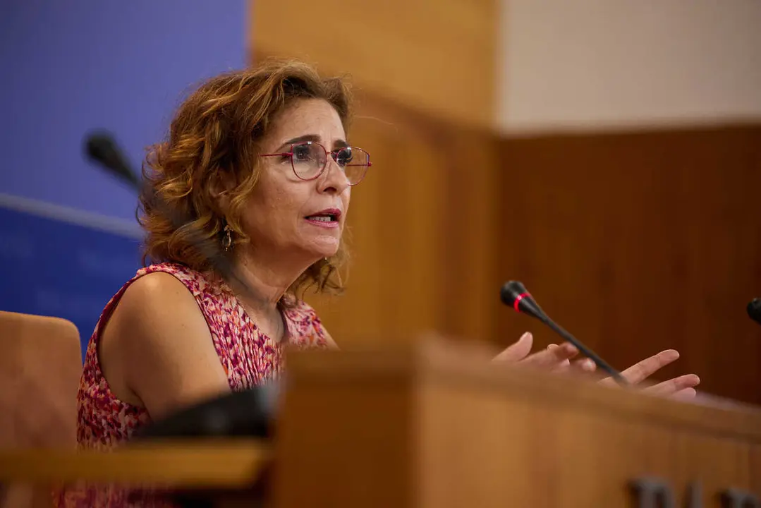 Archivo - La secretaria general del PSOE-A, Mar&iacute;a Jes&uacute;s Montero, en rueda de prensa. (Foto de archivo).