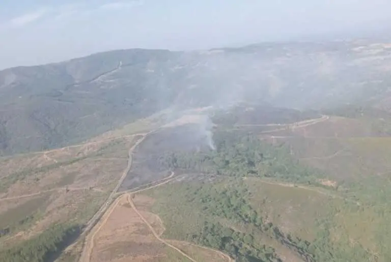Imagen del incendio de La Tejera, en Zamora.