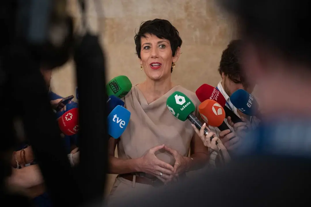 La ministra de Inclusi&oacute;n, Seguridad Social y Migraciones, Elma Saiz, valora los datos de afiliaci&oacute;n a la Seguridad Social del mes de julio, a 4 de agosto de 2026, en Madrid (Espa&ntilde;a). 