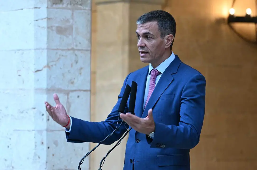 El presidente del Gobierno, Pedro S&aacute;nchez, durante su comparecencia de prensa, a 29 de julio de 2026, en Palma de Mallorca, Baleares (Espa&ntilde;a). 