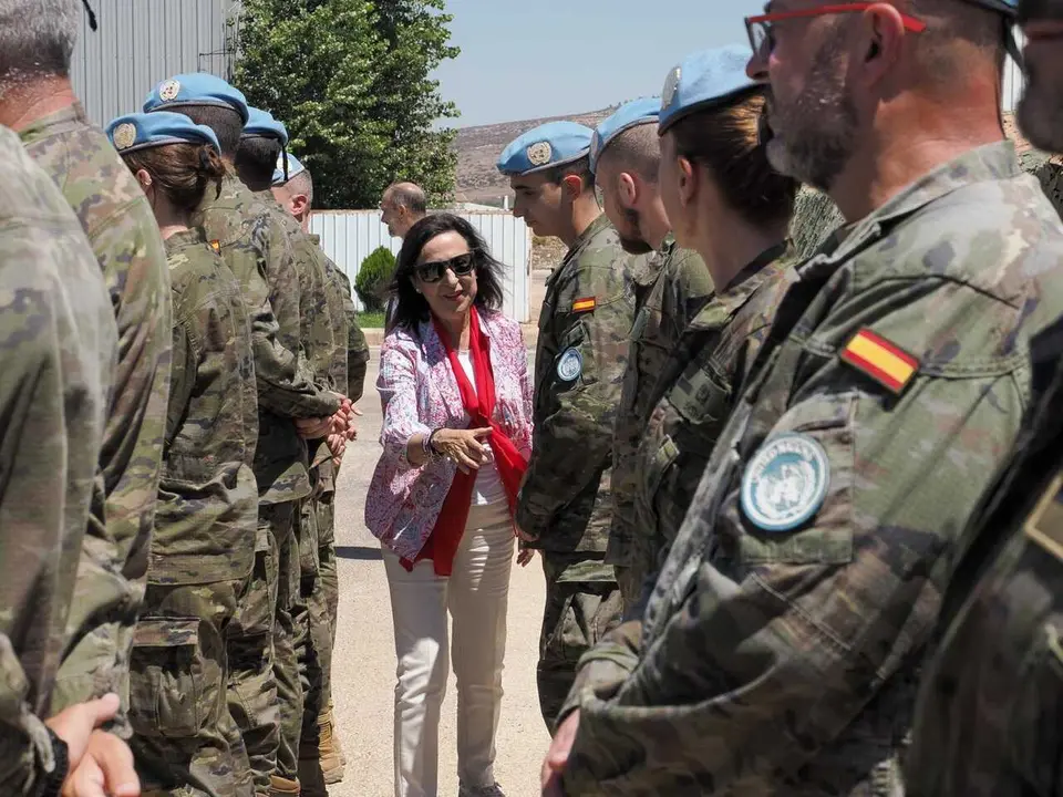 La ministra de Defensa, Margarita Robles, visita las tropas espa&ntilde;olas que forman parte de la Fuerza Provisional de las Naciones Unidas en el L&iacute;bano (UNIFIL) en la base &lsquo;Miguel de Cervantes', en Marjayoun (L&iacute;bano)