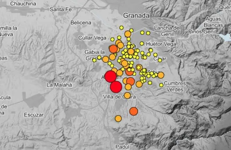 La actividad s&iacute;smica pierde intensidad en Granada y su &aacute;rea metropolitana.