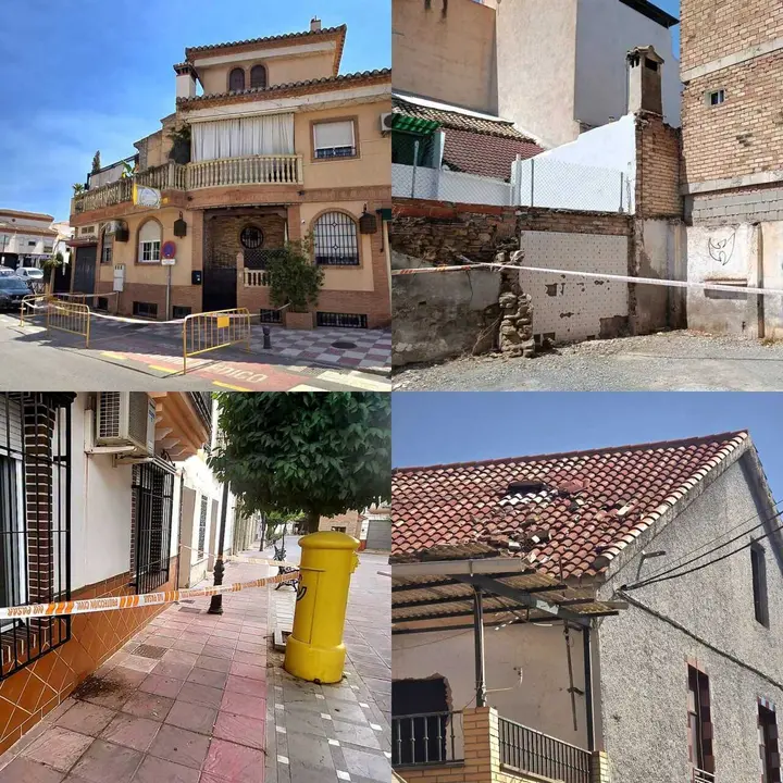 Archivo - Da&ntilde;os materiales en varios inmuebles y espacios p&uacute;blicos de C&uacute;llar Vega por los terremotos de la serie s&iacute;smica que afecta a Granada y su &aacute;rea metropolitana desde mediados de agosto de 2026