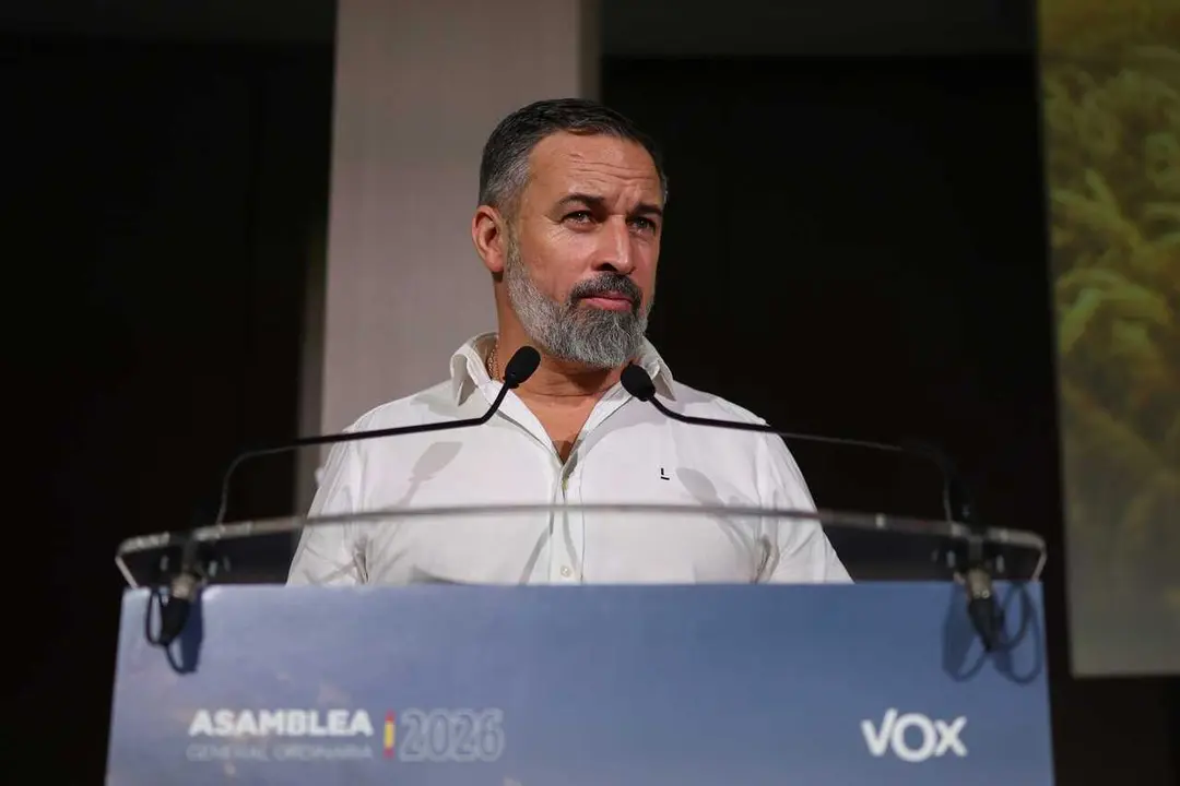 Archivo - El presidente de Vox, Santiago Abascal, interviene durante la Asamblea Ordinaria de Vox 2026, el auditorio Mutua Madrile&ntilde;a, a 27 de junio de 2026, en Madrid (Espa&ntilde;a).  