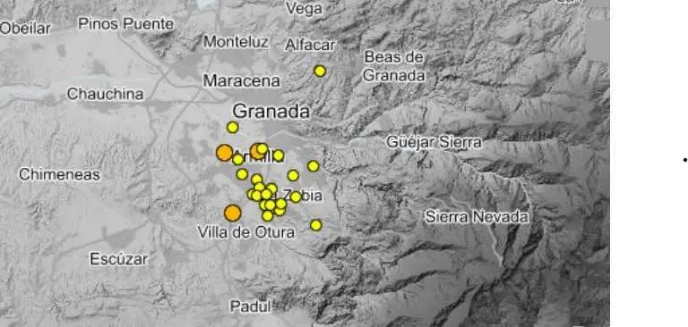 Seismos en las &uacute;ltimas horas en Granada y su &aacute;rea metropolitana