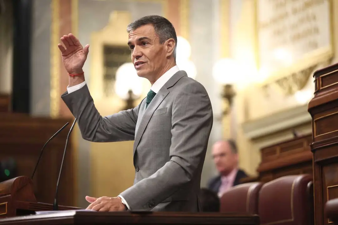 El presidente del Gobierno, Pedro S&aacute;nchez, comparece durante una sesi&oacute;n plenaria en el Congreso 
