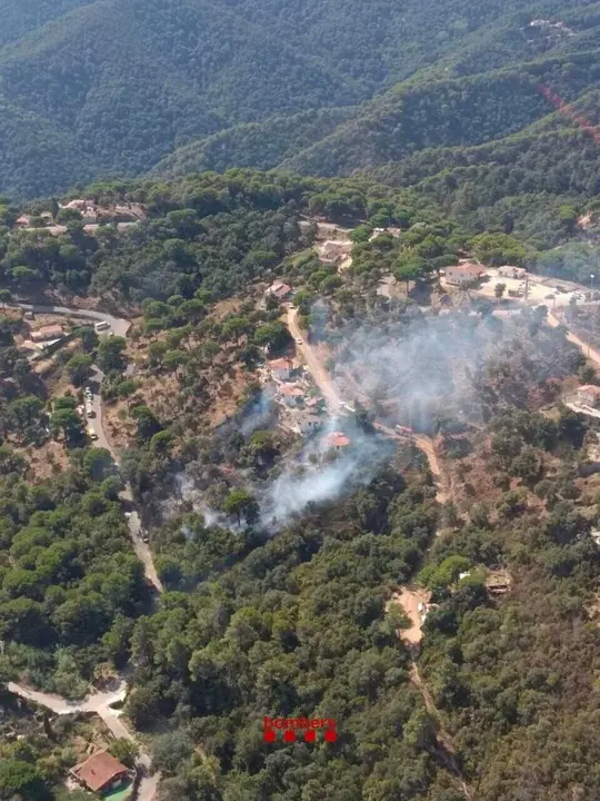 Imagen del incendio en Tordera (Barcelona)