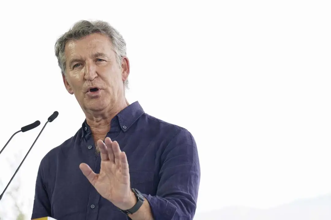 El presidente del PP, Alberto N&uacute;&ntilde;ez Feij&oacute;o, durante el acto de inicio del curso pol&iacute;tico. A 04 de septiembre de 2026, en Alhaur&iacute;n el Grande (M&aacute;laga, Andaluc&iacute;a, Espa&ntilde;a). 