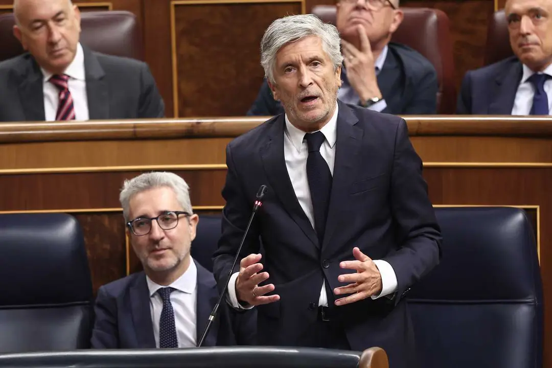 El ministro del Interior, Fernando Grande-Marlaska, interviene durante una sesi&oacute;n plenaria en el Congreso de los Diputados, a 9 de septiembre de 2026, en Madrid (Espa&ntilde;a).
