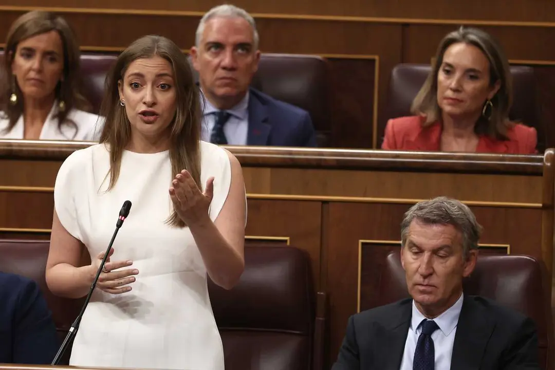 La portavoz del PP en el Congreso, Ester Mu&ntilde;oz, interviene durante una sesi&oacute;n plenaria en el Congreso de los Diputados, a 9 de septiembre de 2026, en Madrid (Espa&ntilde;a).