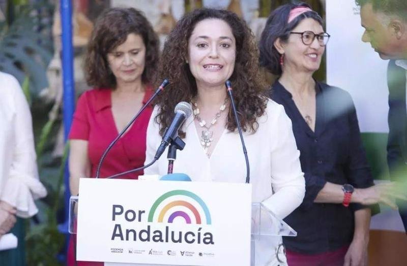 <p> La candidata del grupo, Inmaculada Nieto, durante la presentación de la coalición Por Andalucía - 11 de mayo de 2022, Sevilla - Europa Press </p>