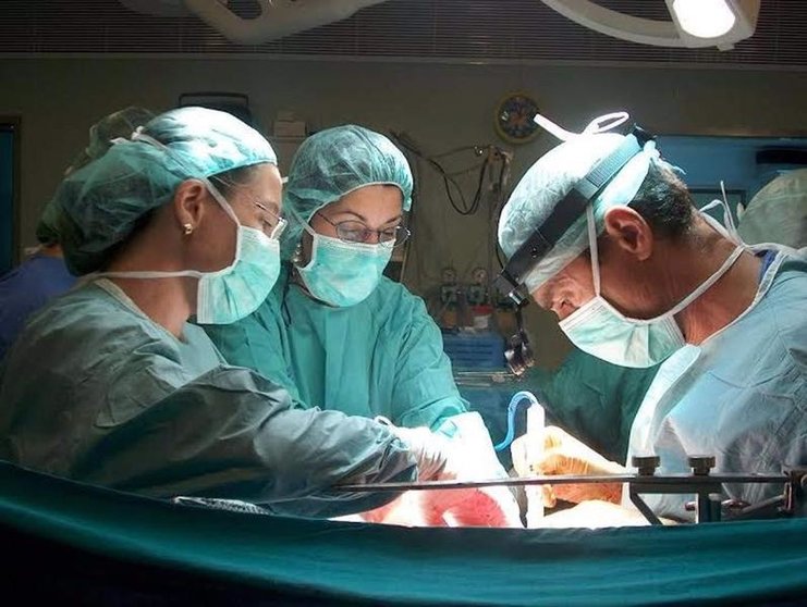 <p> Médicos realizan un transplante renal </p>
