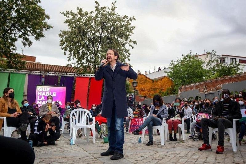  El candidato de Unidas Podemos a la Presidencia de la Comunidad, Pablo Iglesias - Ricardo Rubio - Europa Press 