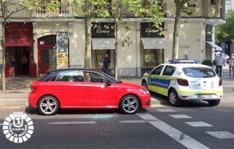  Vehículo en el que se encontraba el bebé. Fuente: Agentes de la movilidad de Madrid 