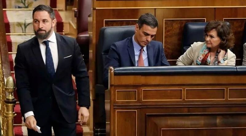 <p> Los enfrentamientos entre Sánchez y Abascal llevan siendo una constante durante toda esta última legislatura. </p>