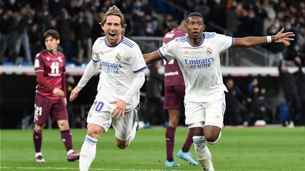 <p> Modric celebrando su golazo ante la Real Sociedad </p>