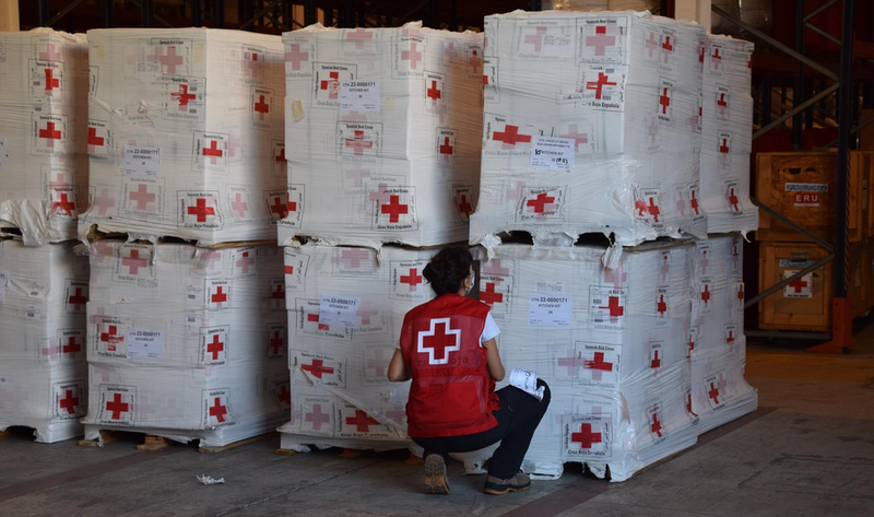 <p> Cruz Roja manda 13,7 toneladas de ayuda humanitaria desde su centro de Las Palmas de Gran Canaria - CEDIDO POR CRUZ ROJA </p>