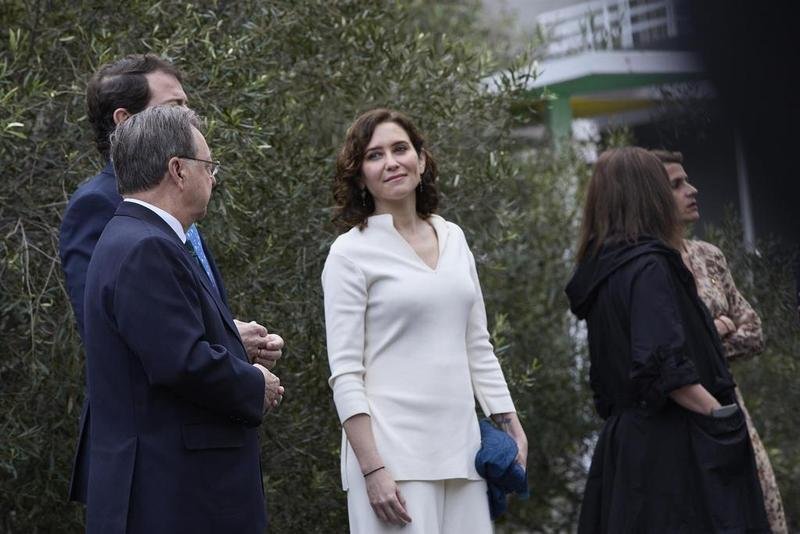 <p> La presidenta de la Comunidad de Madrid, Isabel Díaz Ayuso, antes de la Conferencia de Presidentes. </p>