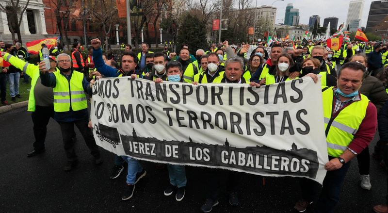 <p> Manifestación de Transportistas en Madrid </p>