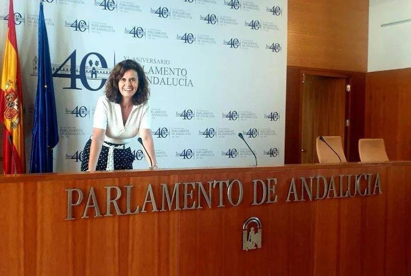 <p> Esperanza Gómez en el  Parlamento de Andalucía. </p>