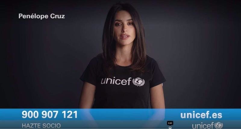 <p> Penélope Cruz para la campaña contra la desnutrición infantil de Unicef </p>