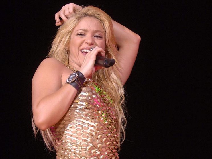 Shakira, durante un concierto 