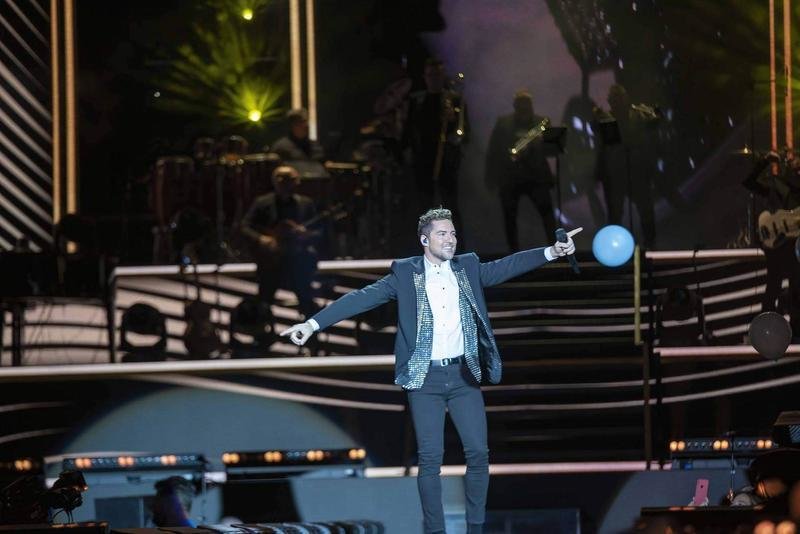  El almeriense David Bisbal, en el concierto celebrado en el estadio de los Juegos del Mediterráneo por sus 20 años de carrera musical 