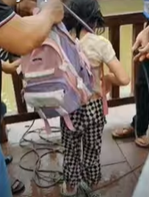  Captura del vídeo de YouTube de la niña rescatada del río 