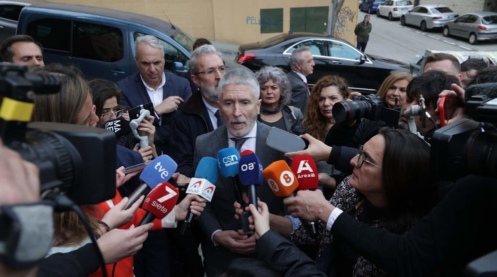  El ministro del Interior, Fernando Grande-Marlaska, a 8 de febrero de 2024, en Algeciras, Cádiz (Andalucía, España). - Nono Rico (Europa Press) - Europa Press 