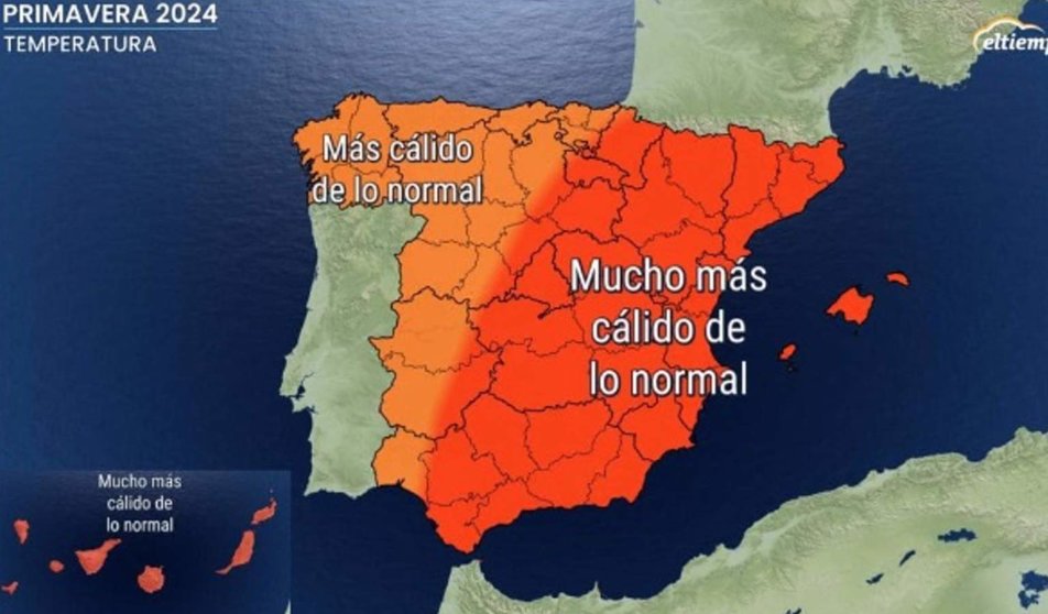  Anomalías de temperatura para primavera en España, según eltiempo.Es - ELTIEMPO.ES 