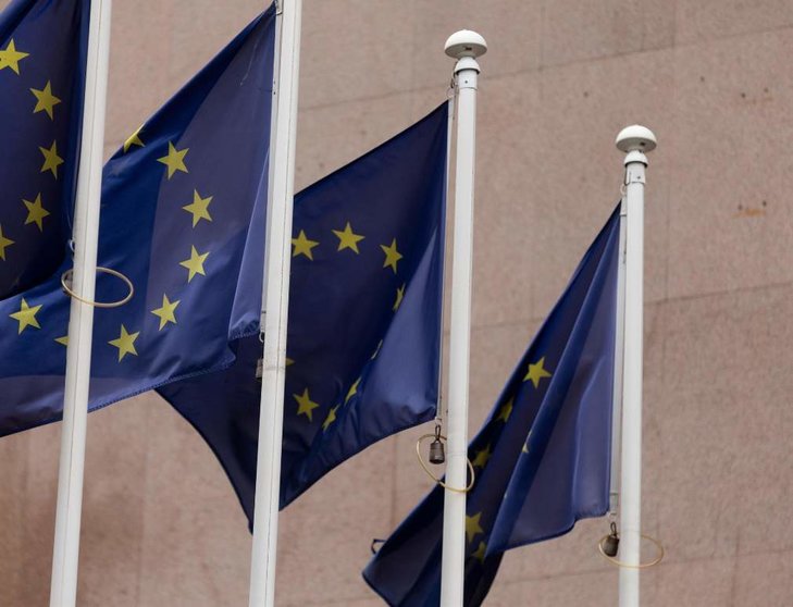  Varias banderas de la Unión Europea, a 3 de enero de 2024, en Madrid (España). - Eduardo Parra - Europa Press 