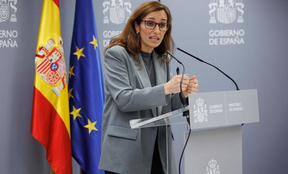  La ministra de Sanidad, Mónica Garcia, ofrece una rueda de prensa, en la sede del ministerio, a 5 de abril de 2024, en Madrid (España). - Alejandro Martínez Vélez - Europa Press 