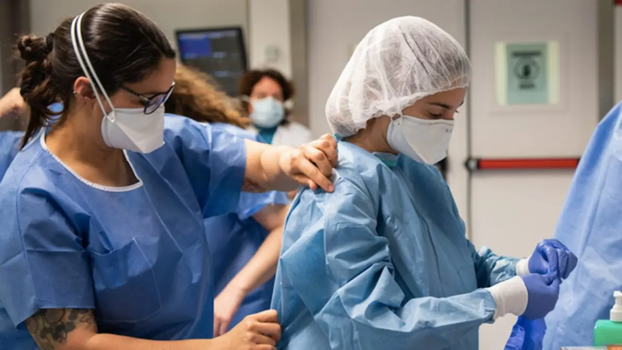  Sanitarios en un hospital 