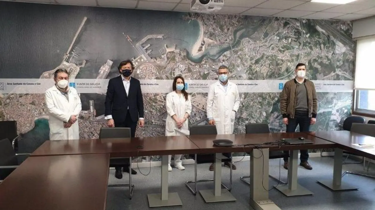  Presentaci&oacute;n de un estudio de incidencia de la Covid y el deporte fedreado en Galicia con la presencia del secretario xeral para o Deporte, Jos&eacute; Ram&oacute;n Lete, el gerente del &aacute;rea sanitaria, Luis Verde y responsables de la investigaci&oacute;n - CHUAC 