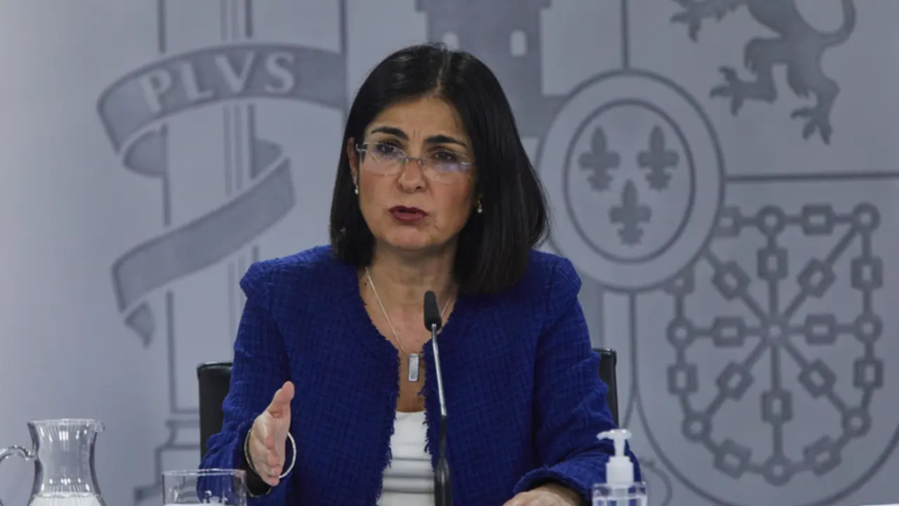  La ministra de Sanidad, Carolina Dariascomparece en rueda de prensa tras presidir la reuni&oacute;n del Consejo Interterritorial del Sistema Nacional de Salud, en el Complejo de la Moncloa, Madrid, (Espa&ntilde;a), a 28 de enero de 2021. Este jueves el Ministerio de Sa - EUROPA PRESS/J. Hell&iacute;n. POOL - Europa Press 